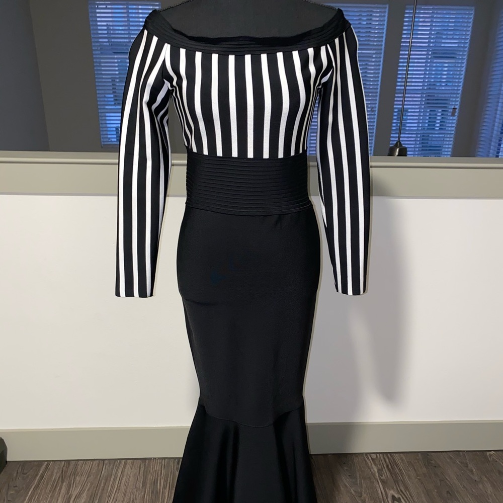 Black and White Bandage Dress